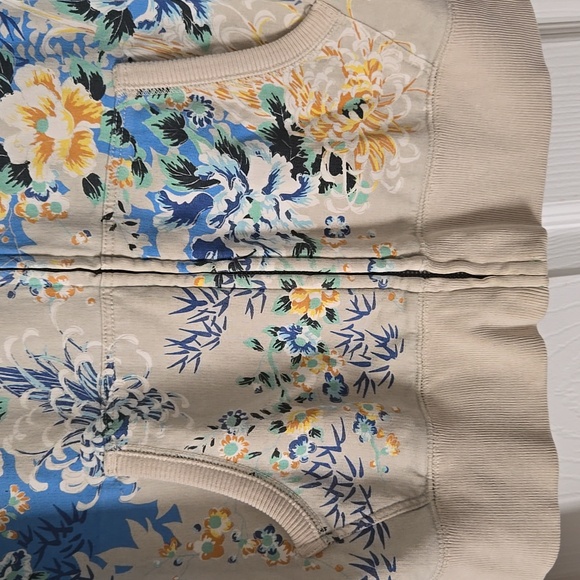 Lucky Brand Asian Floral Print Zip Up Sweatshirt Size Large - Picture 3 of 6